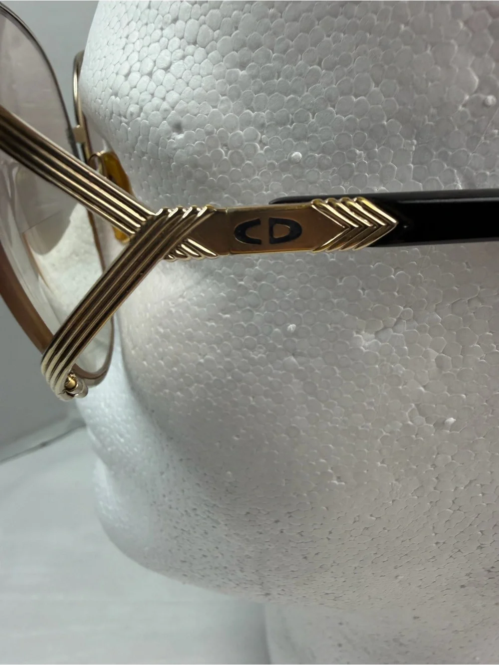 Dior Oversized Gold Metal Frame Sunglasses with Light Amber Nose Pads